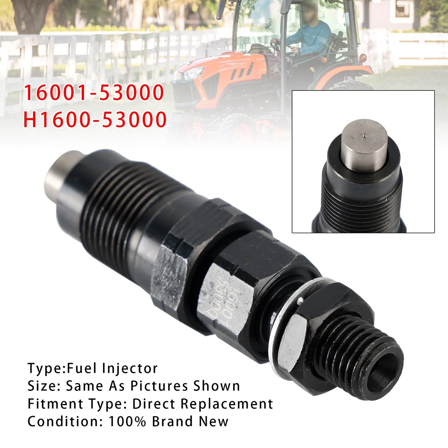 Fuel Injector for Kubota GF1800E BX2350D (16001-5300)