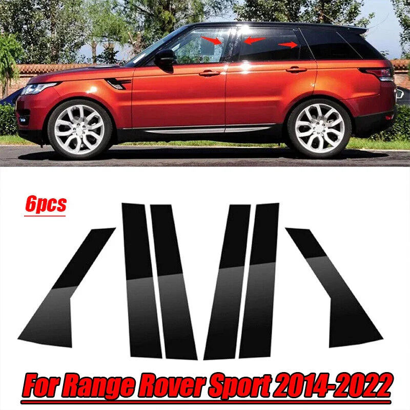 6 x Pillar Posts Covers Door Trim Black for Range Rover Sport (2014–2022)