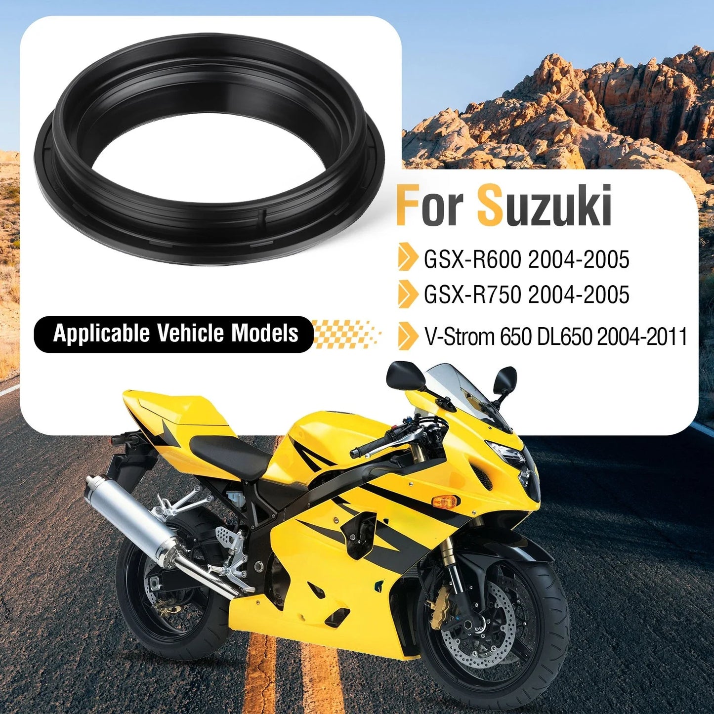 Front Fork Dust Seals & O-Ring Kit for Suzuki GSX-R600/750 (2004–2005)