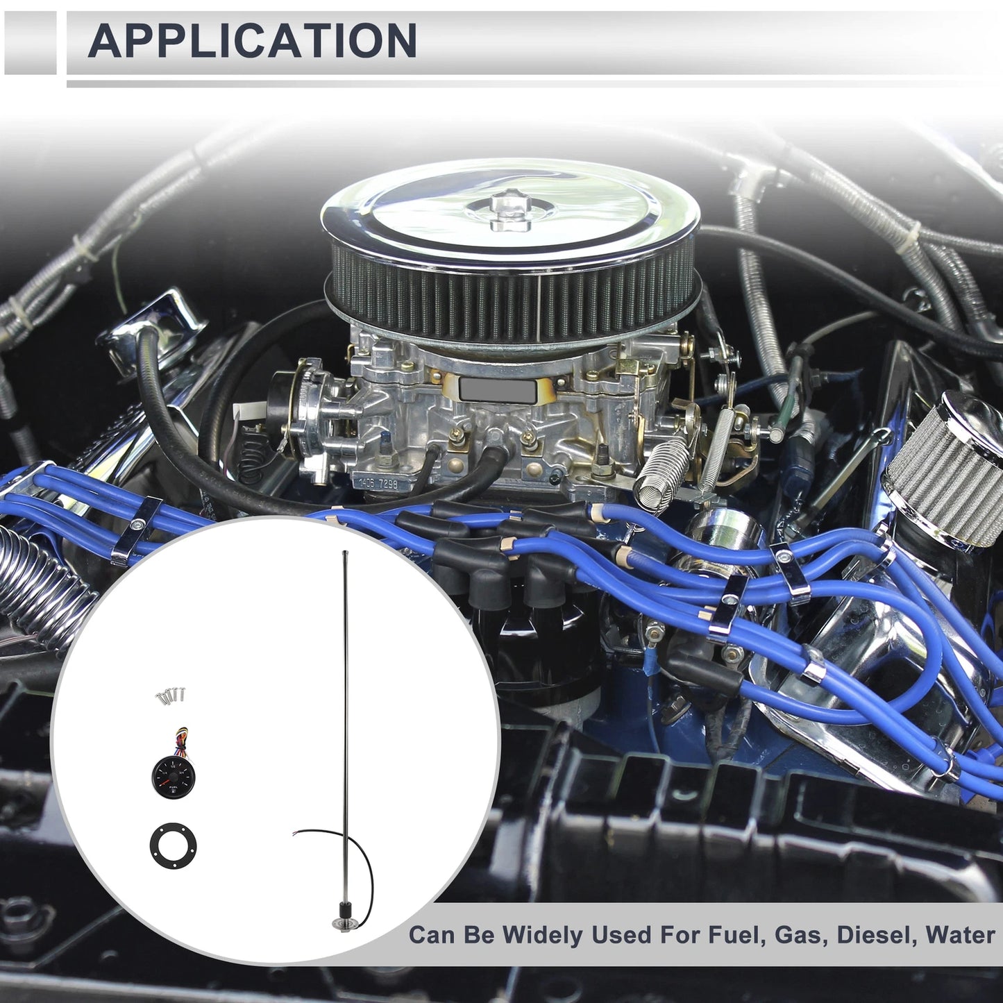 Fuel Sending Unit and Gauge Kit 240-33 Ohm for Boat Truck Vehicle