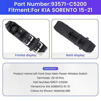 Left Front Master Power Window Switch for Kia Sorento (2015–2021)