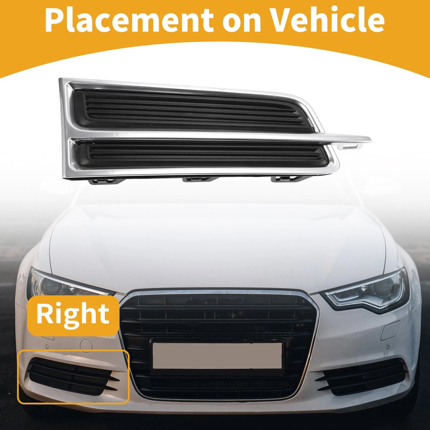 1 Pc Fog Light Grill for Cadillac XTS (2013–2017) No. 20901633, ABS
