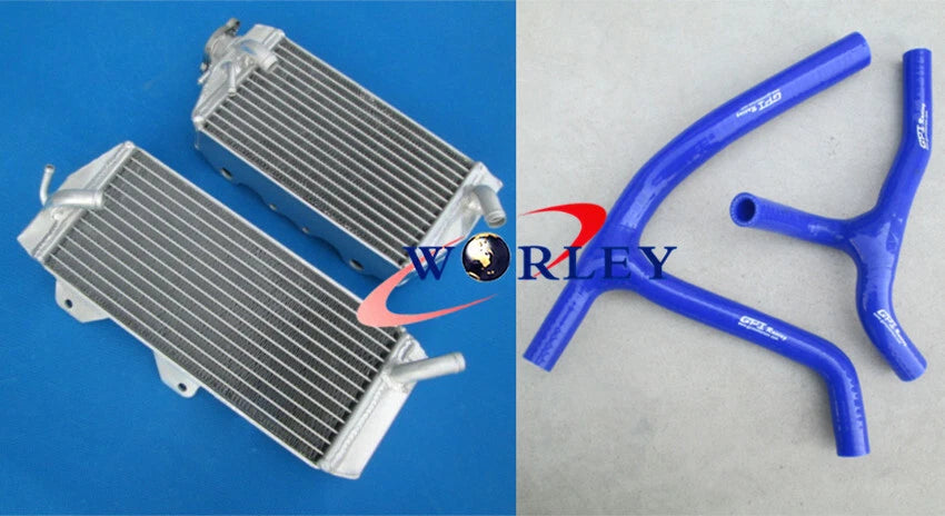 Aluminum Radiator & Green Silicone Hose for Kawasaki KX450F (2006–2008)