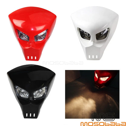 White Alien Headlight for Yamaha Project Bike Naked Motorcycle