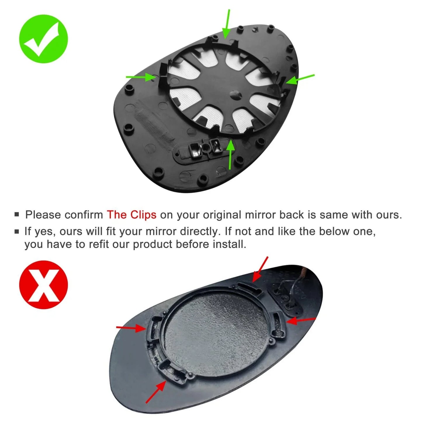 Driver Mirror Glass w/ Backing Plate Heated for BMW E82 E90 E91 E92