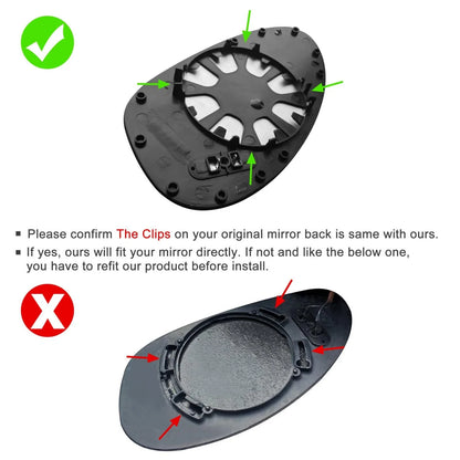 Driver Mirror Glass w/ Backing Plate Heated for BMW E82 E90 E91 E92