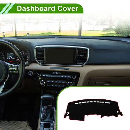Dashboard Cover for Kia Sportage R (2011–2016) - Black Red Polyester