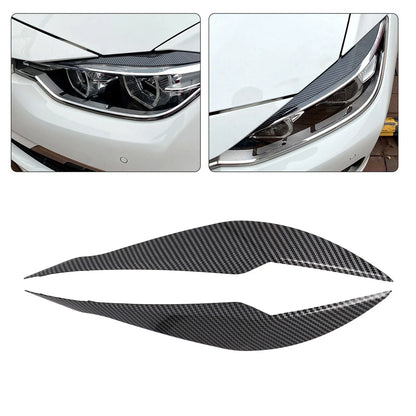 Carbon Black Eyelid Headlight Cover Set for F30 Sedan (2012–2018)
