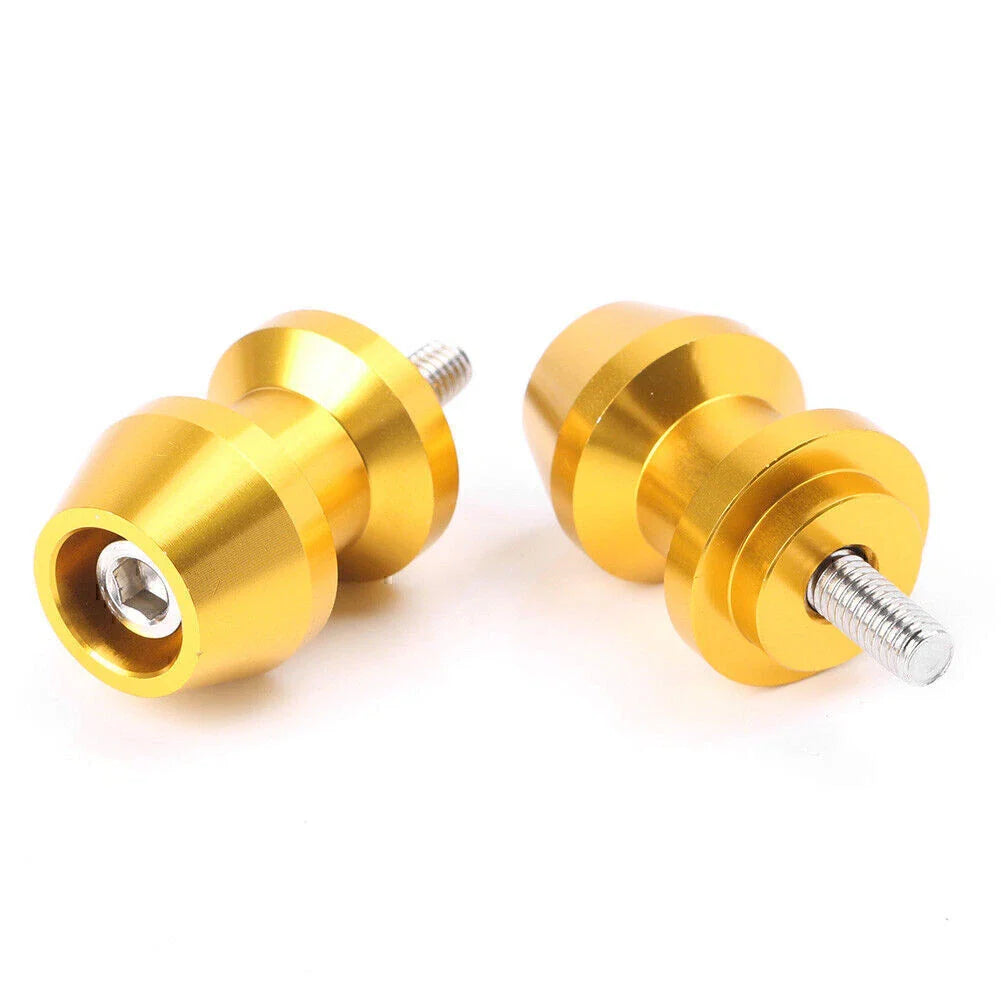 6mm Gold Swingarm Spool Sliders for Yamaha R1, XV250, R6, YZF600, FZ6, FZ8