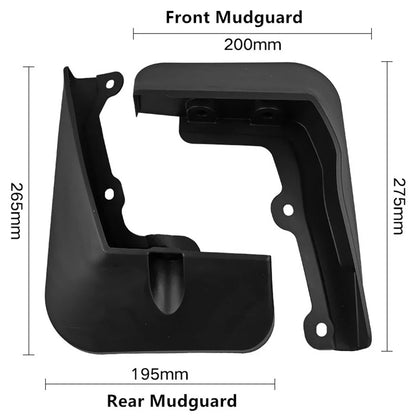 4 x Black Mudguard Covers for Kia EV6 (2022-2024)