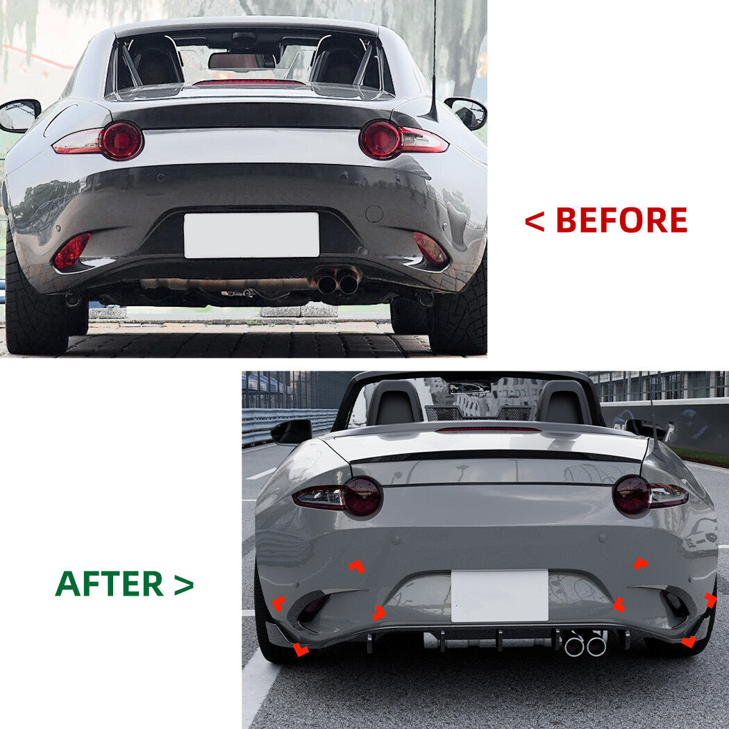 Tape-On Black Rear Bumper Side Air Vent Trim for Mazda MX-5 Miata (2016–2023)