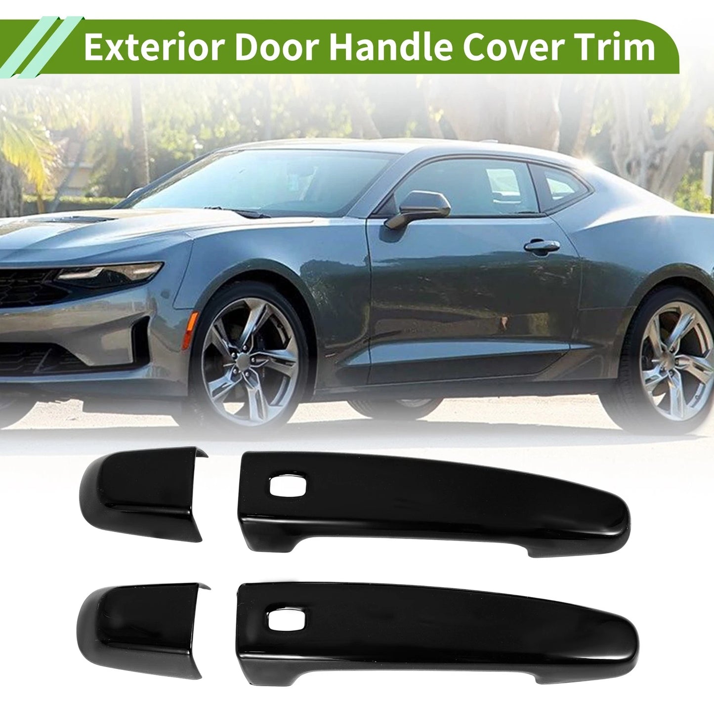 Exterior Door Handle Cover Trim for Chevrolet Camaro (2016–2023) Glossy Black