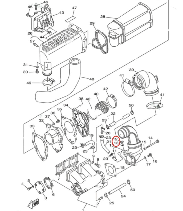 Set of 2 Gearbox Drain Fill Oil Screws for Yamaha Outboard