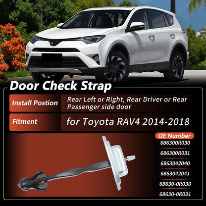 Set of 2 Rear LH RH Door Check Strap Limiter for Toyota RAV4 (2014–2018) 686300R030/6863042040