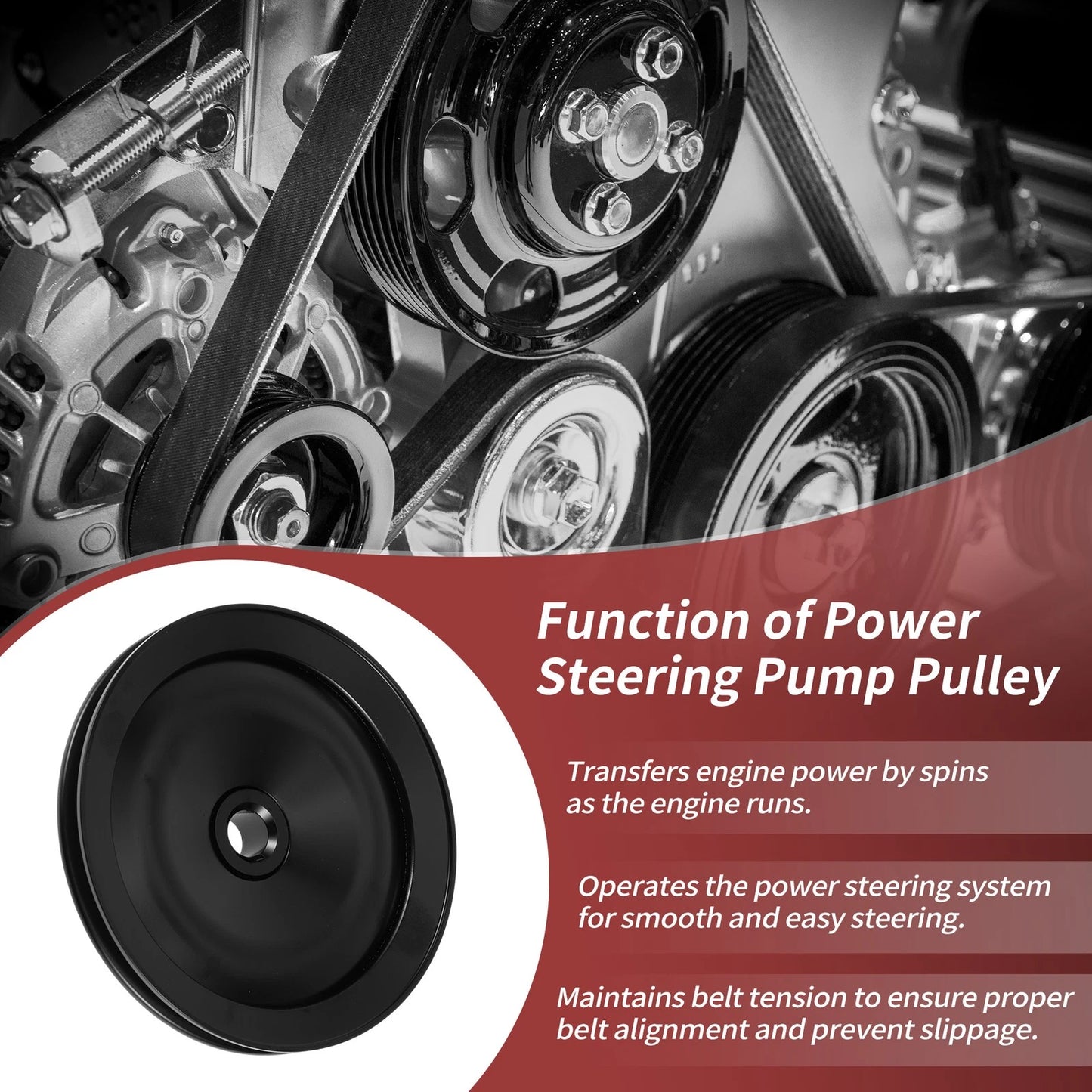 Single Groove Power Steering Pump Pulley for Chevy Camaro (1970–1974)