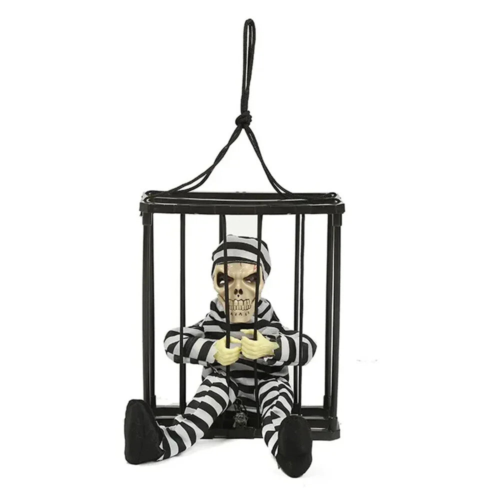 Light Up Eyes Skeleton Halloween Decoration with Sound for Home Decor