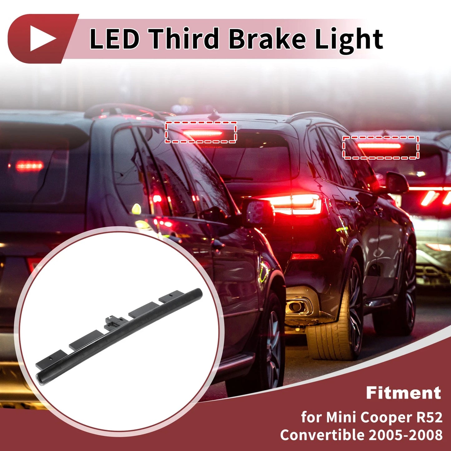 LED Third Brake Light for Mini Cooper R52 (2005–2008) 63256961016 Black