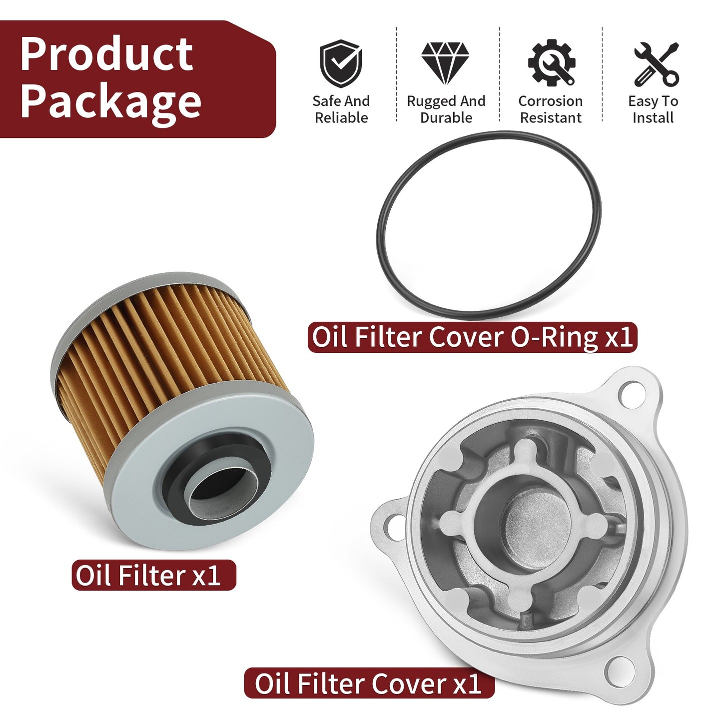 Oil Filter Cover with O-Ring for Yamaha V Star 1100 (1999–2009)