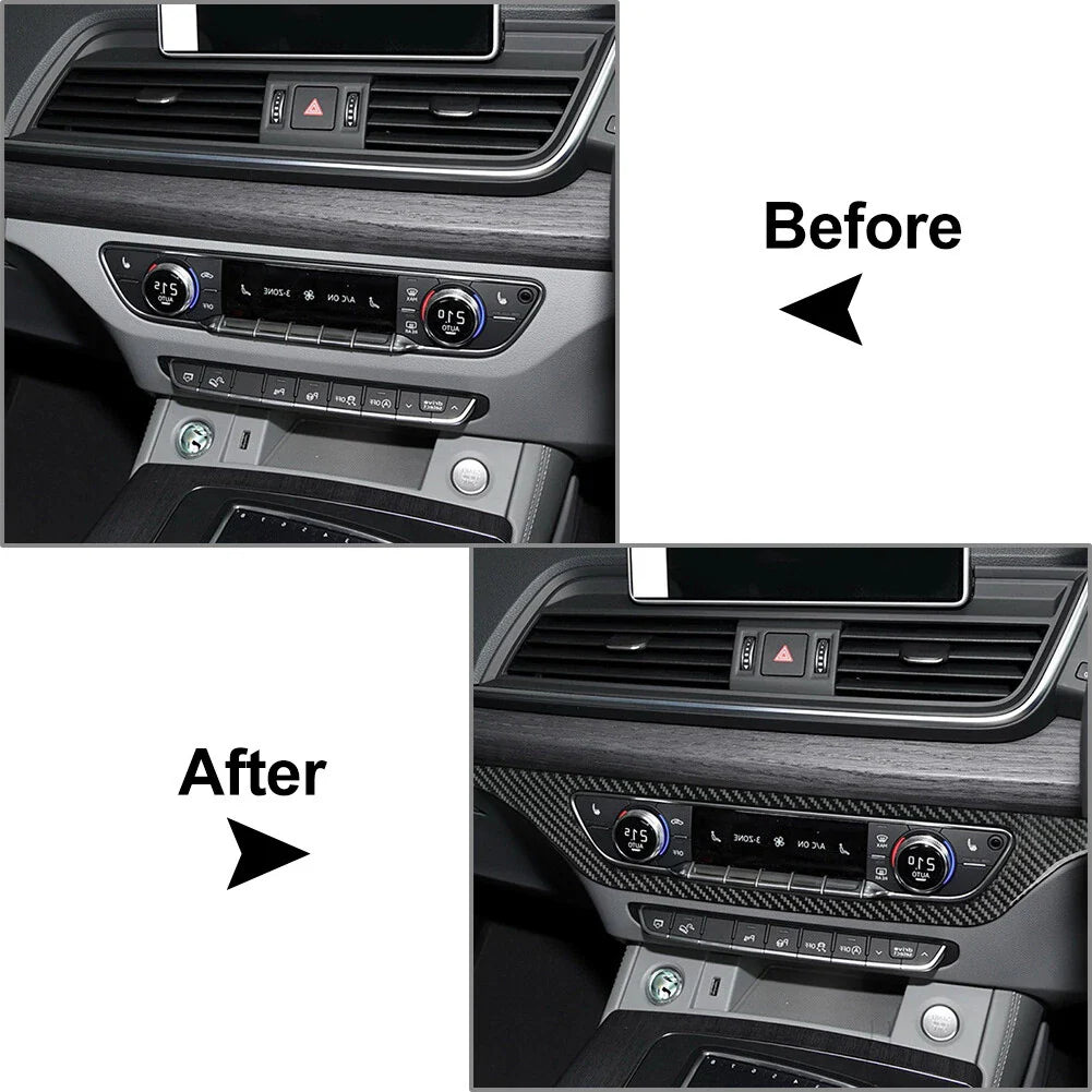Carbon Fiber CD Panel Interior Cover Trim for Audi Q5 SQ5 (2018-2021)