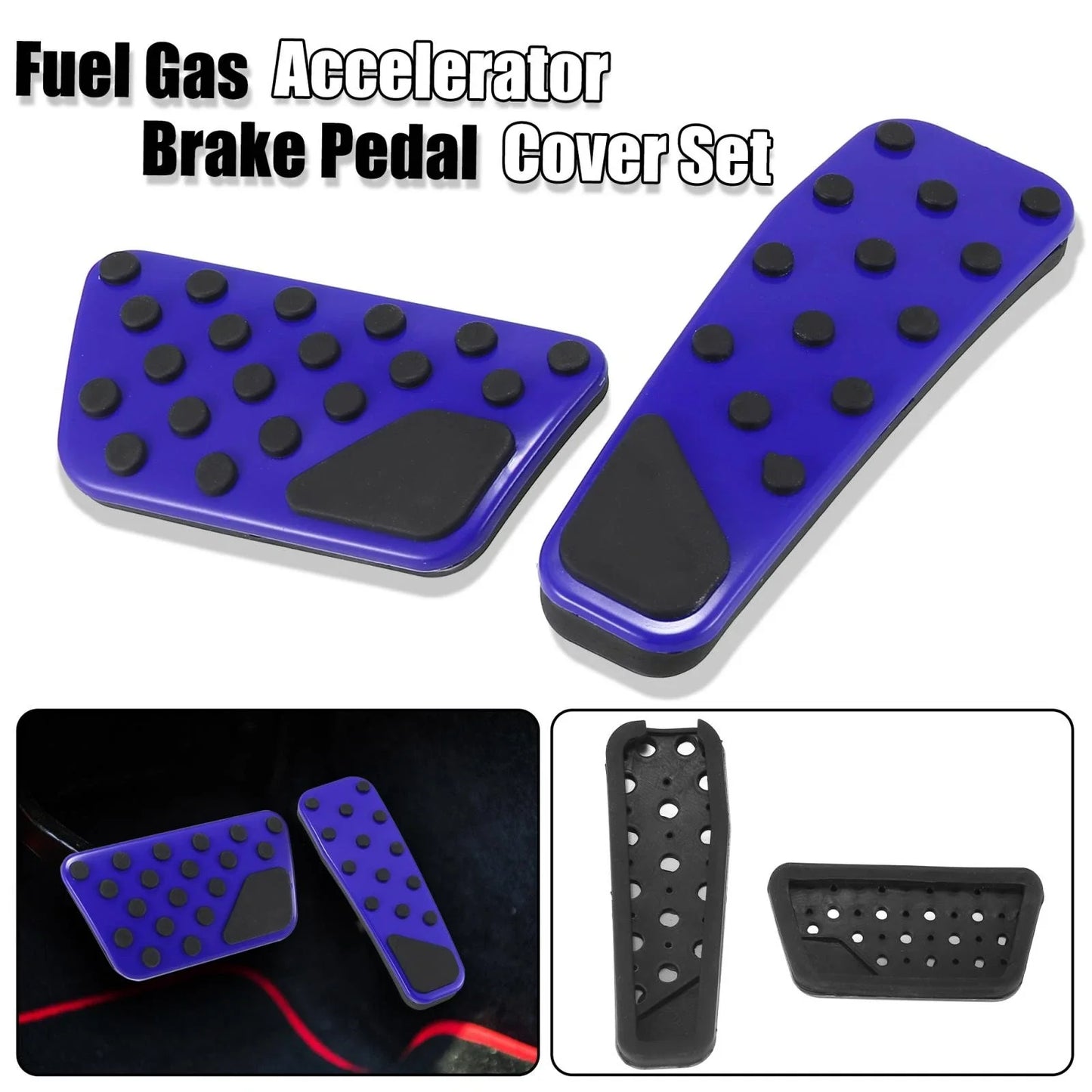 Blue Brake Gas Accelerator Pedal Cover Set for Dodge Charger (2009-2019)