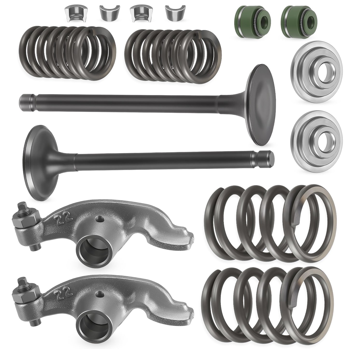 Set of 4 Rocker and Intake Exhaust Valves for Honda CRF80F CRF100F (2004–2023)