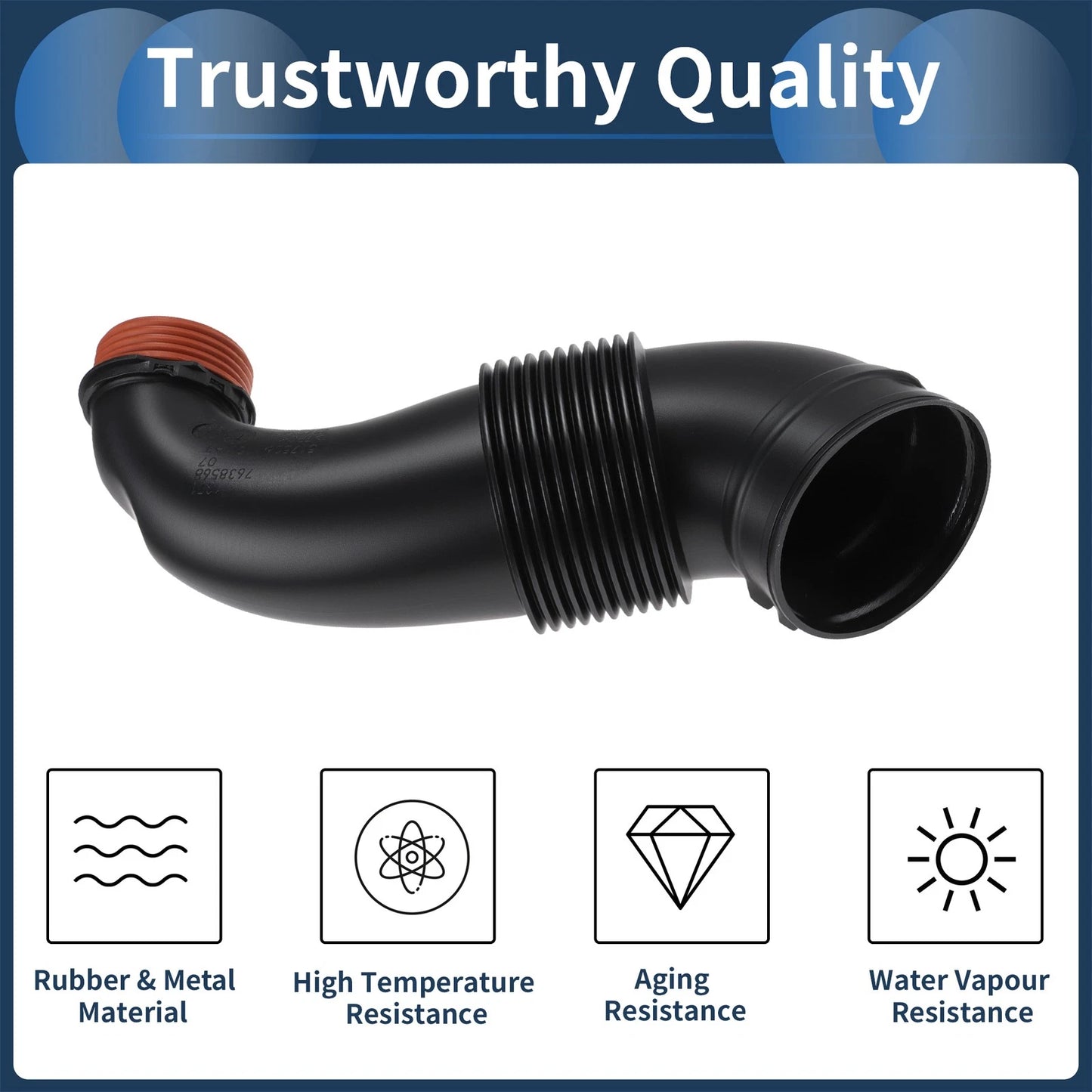 Engine Air Intake Hose for BMW X5 (2014–2018) No. 13717638568 Rubber Metal