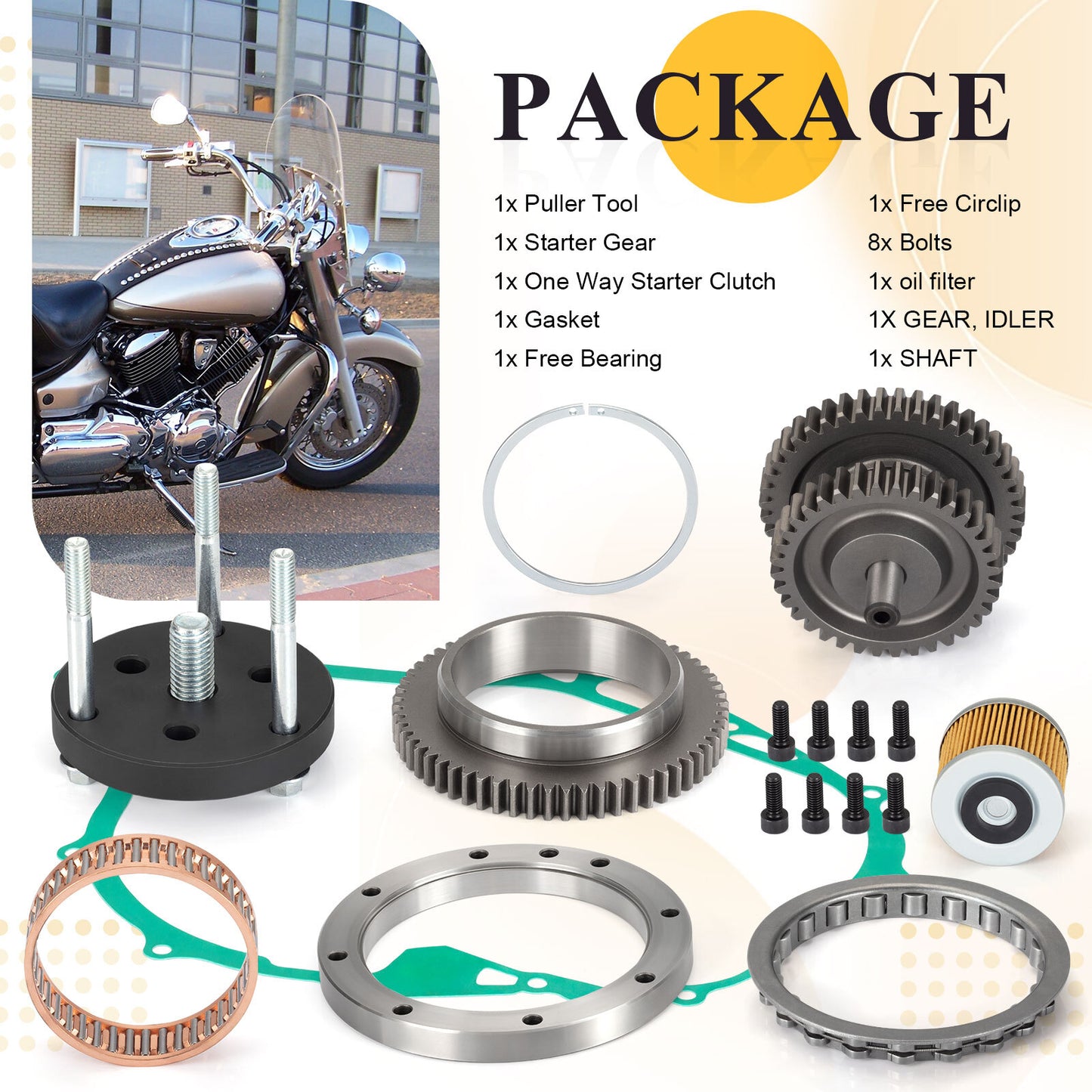 Starter Clutch Kit for Yamaha V-Star 1100 (1999–2009)