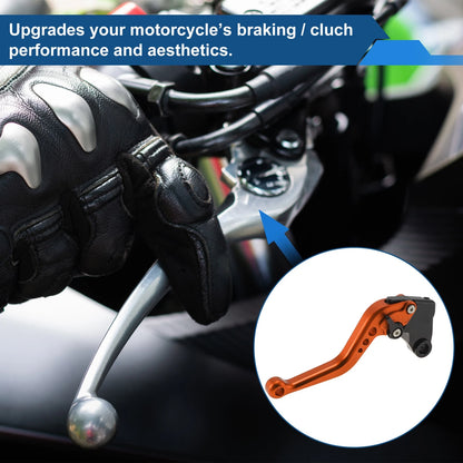 Adjustable Short Brake Clutch Levers for Kawasaki Z750 (2007–2012) - Solid Orange