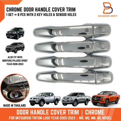 Chrome Door Handle Cover Trim for Mitsubishi Triton Ute (2005-2023)