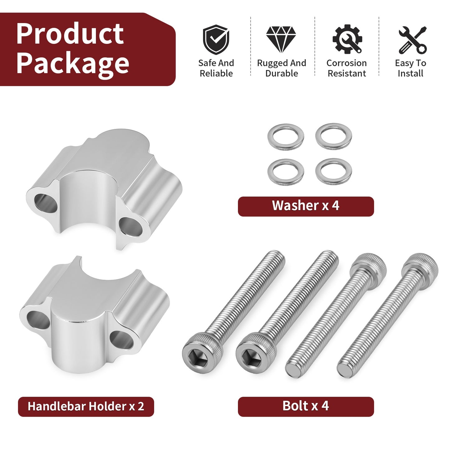 Handlebar Risers for Honda Suzuki ATV Dirt Bike Motorcycle (30mm Height)