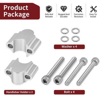 Handlebar Risers for Honda Suzuki ATV Dirt Bike Motorcycle (30mm Height)