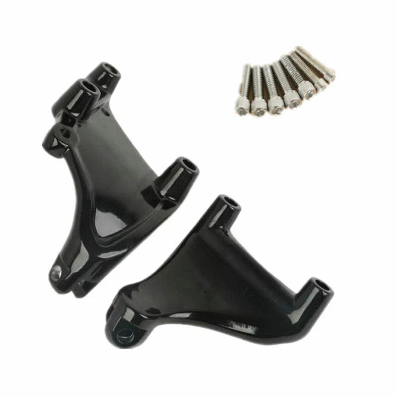 Black Rear Footpeg Mounts for Harley Sportster 883 1200 Roadster (14-20)