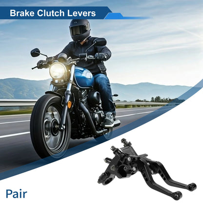 Adjustable Short Brake Clutch Levers for Honda (Solid Black)