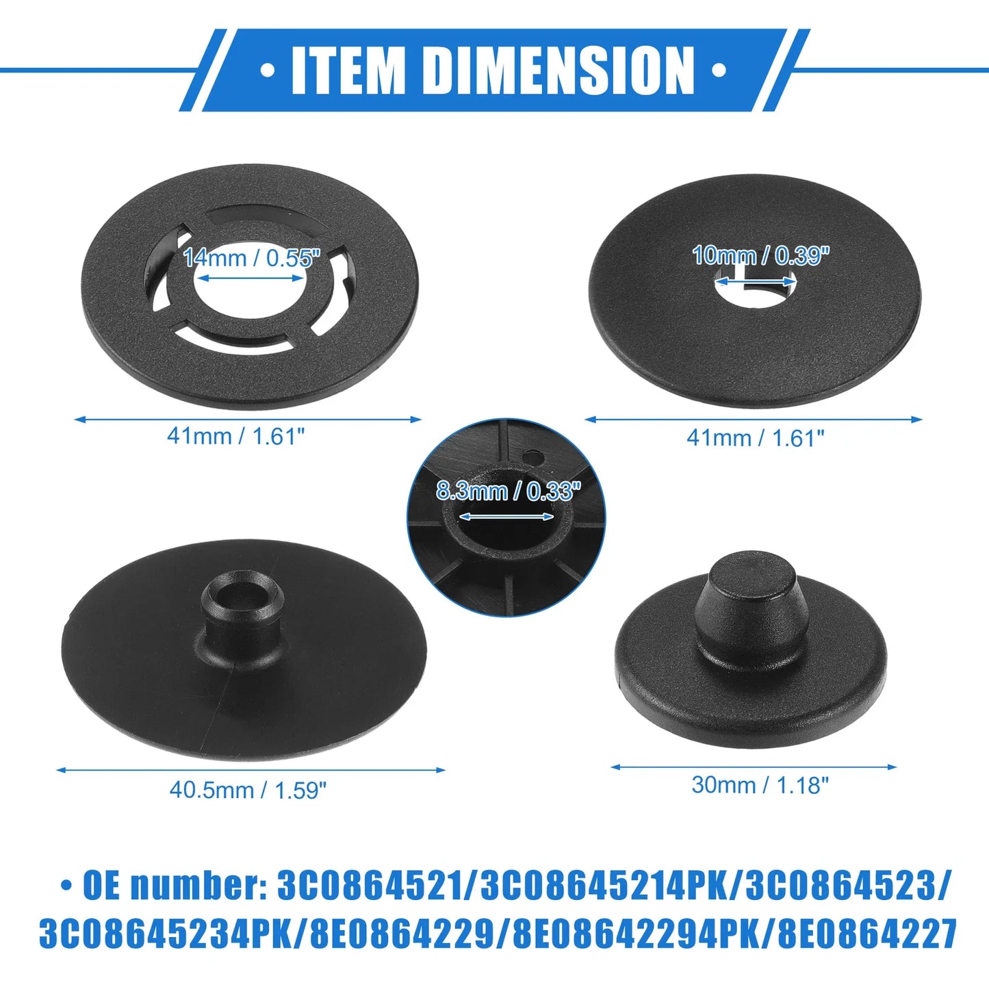 Kits Car Holder Retainer for Volkswagen Audi - Plastic Black