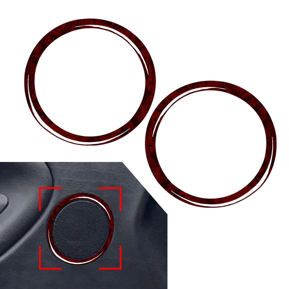 Red Wood Grain Speaker Ring Cover Trim for BMW 3 Series E36 (1991–1999)