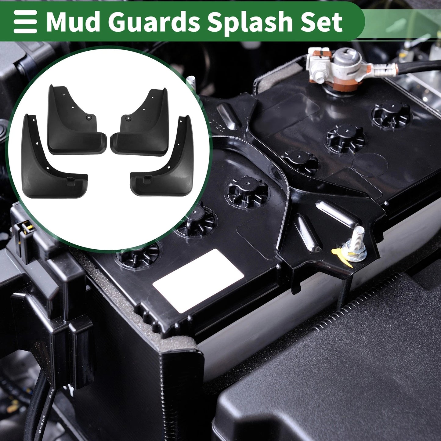 Mud Flaps Splash Guards for Ford Escape (2010–2013) w/ Mount Accessories