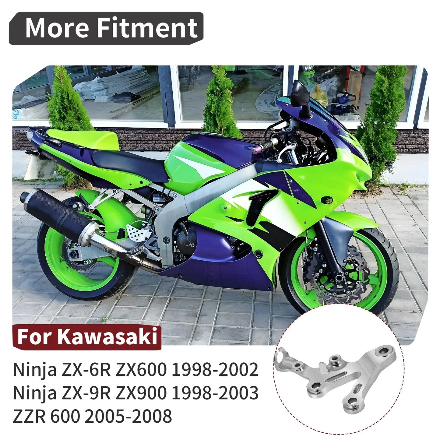 Right Foot Peg Step Mount Stay for Kawasaki Ninja ZX6R ZX9R ZZR600 (1998–2005)