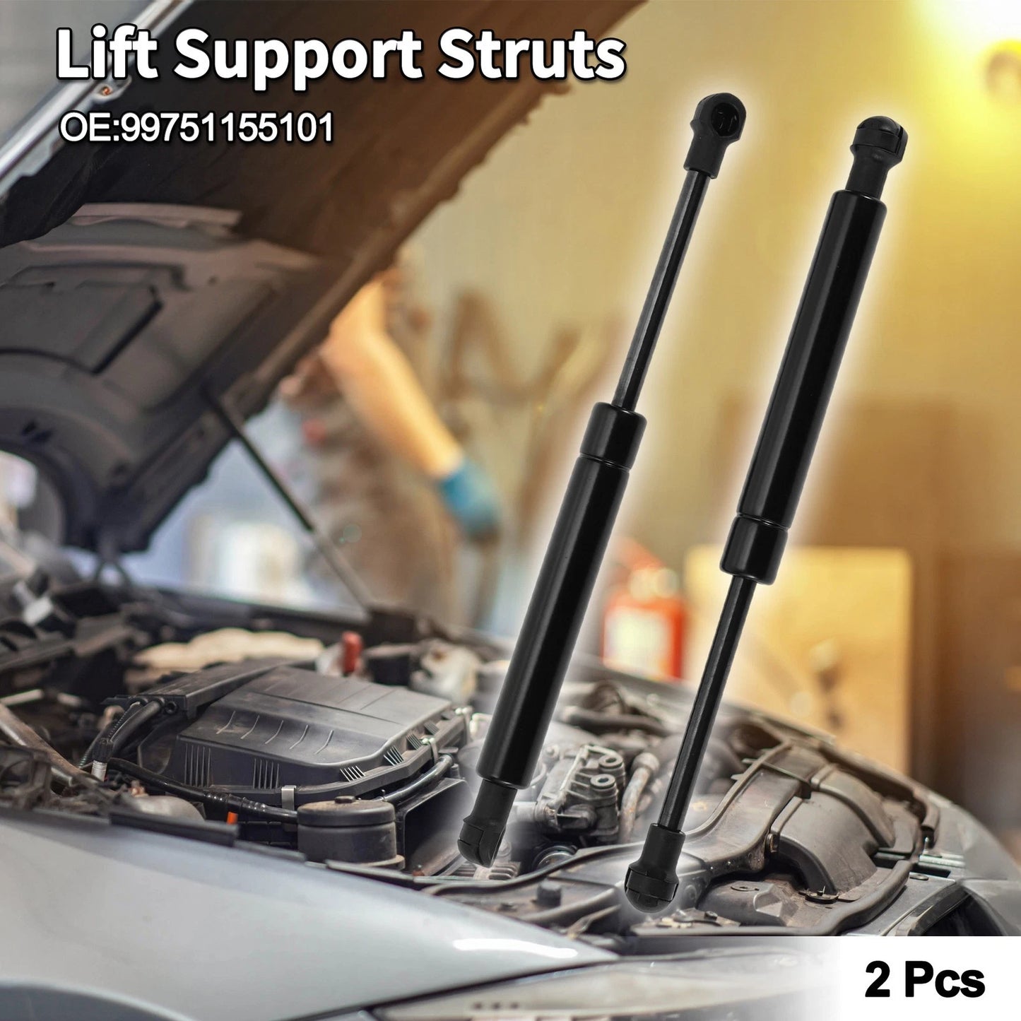 Front Hood Lift Supports Struts No. 99751155101 for Porsche 911 (2006–2013)