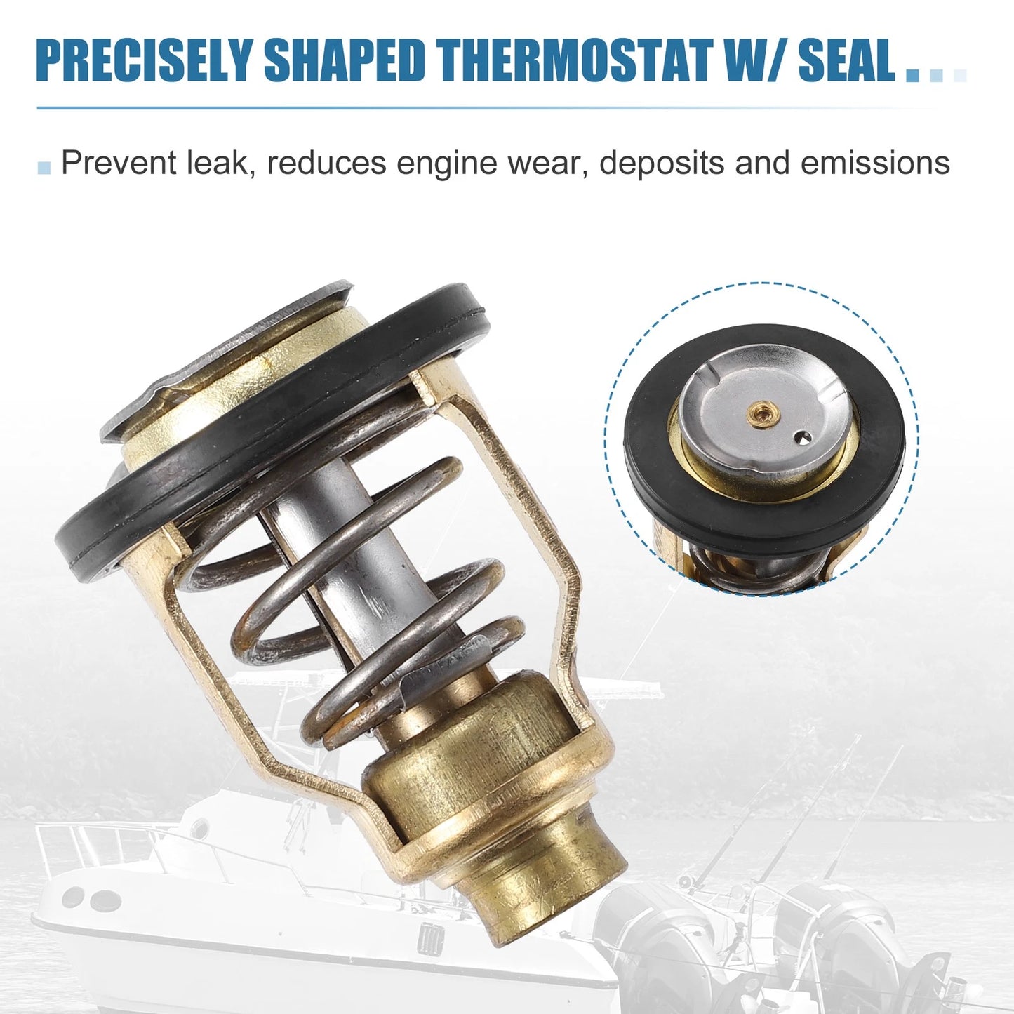 60C 140F Marine Thermostat Kit w/ Seal for Suzuki Yamaha Outboard