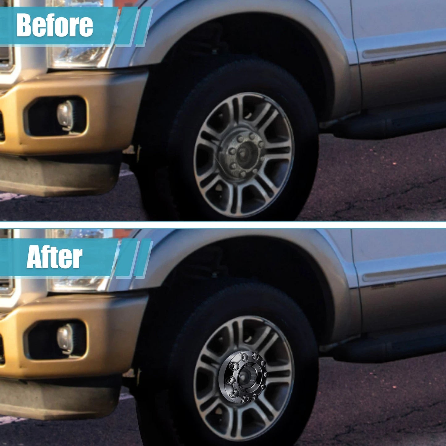 Set of 10 Chrome Front Wheel Center Hub Caps for Ford F450 F350 (2011–2016)