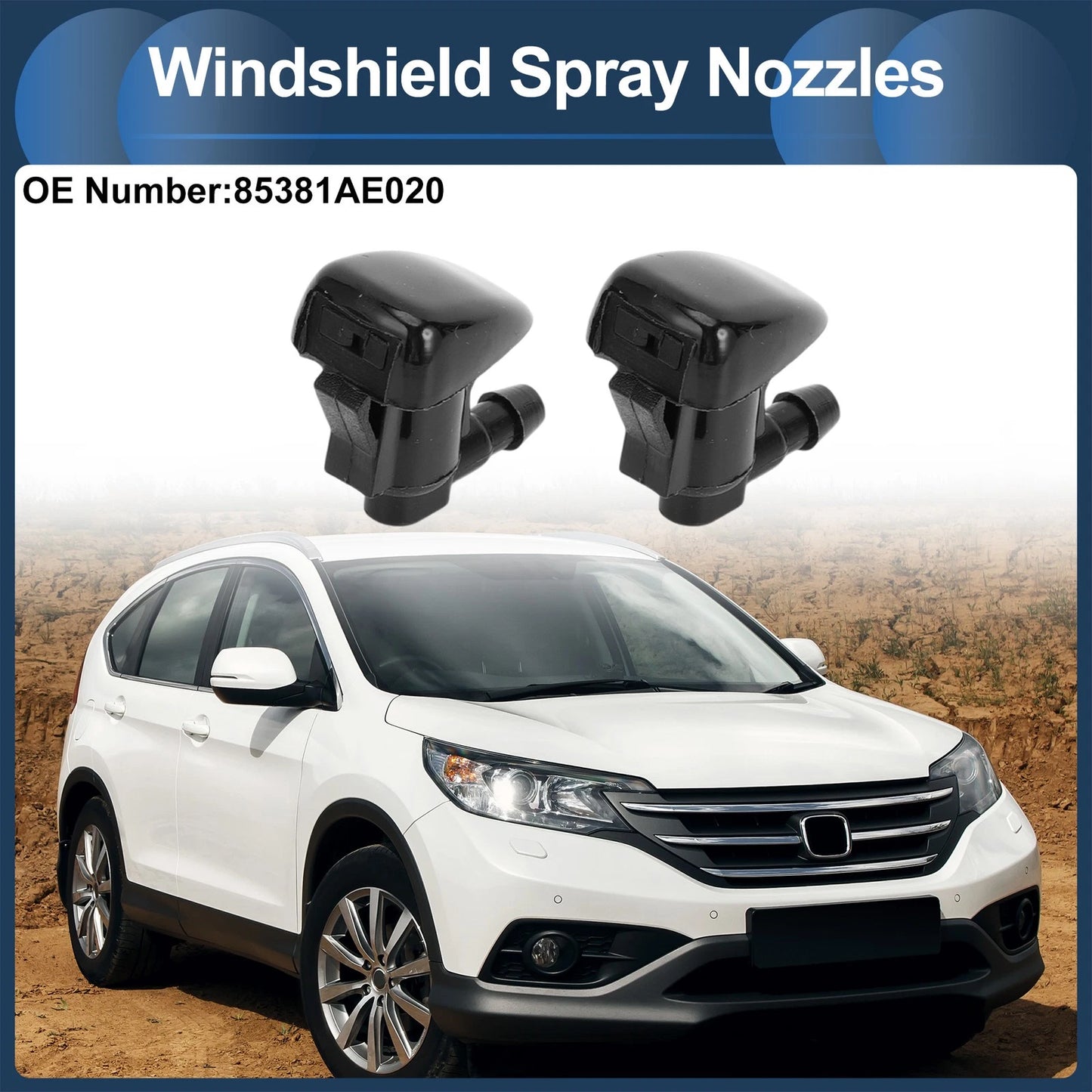 Windshield Washer Nozzle with Hose Connector for Toyota (1 Set) No. 85381AE020