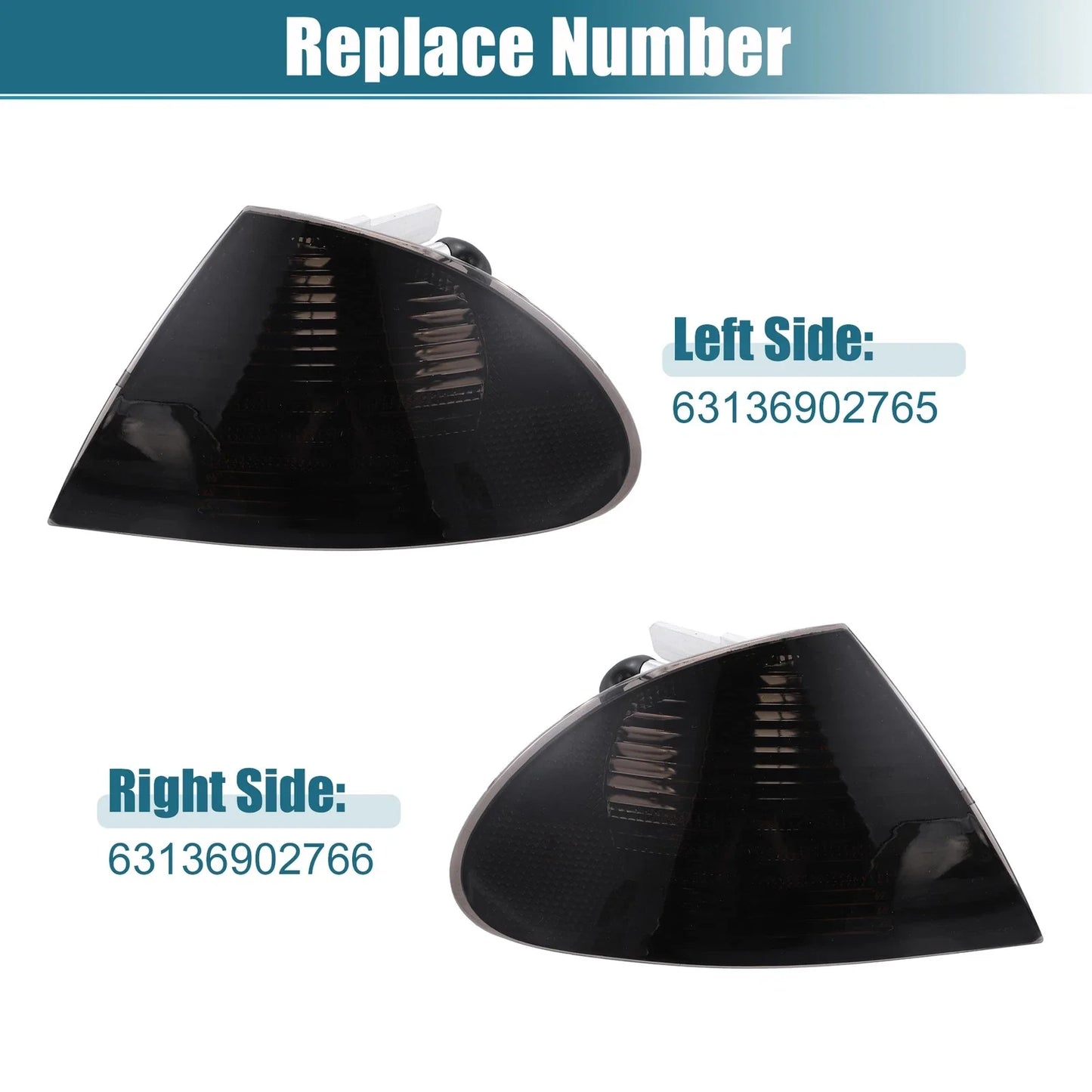 Pair Gray Turn Signal Light for BMW E46 3 Series (1999 - 2001)