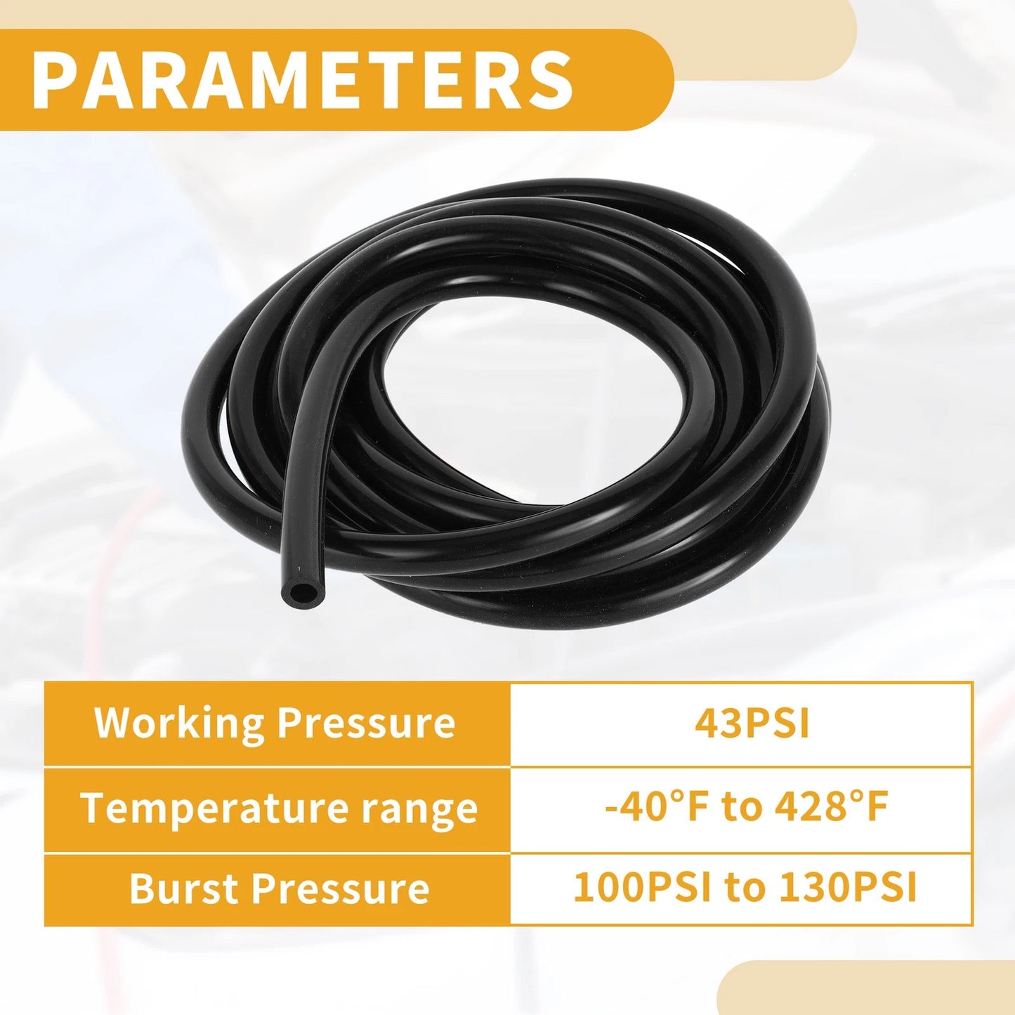 10FT 1/4" Silicone Vacuum Tubing Hose for Air and Water