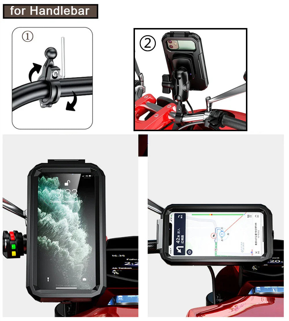 Wireless Fast Charger Type C Phone Holder Case for Motorcycle Universal