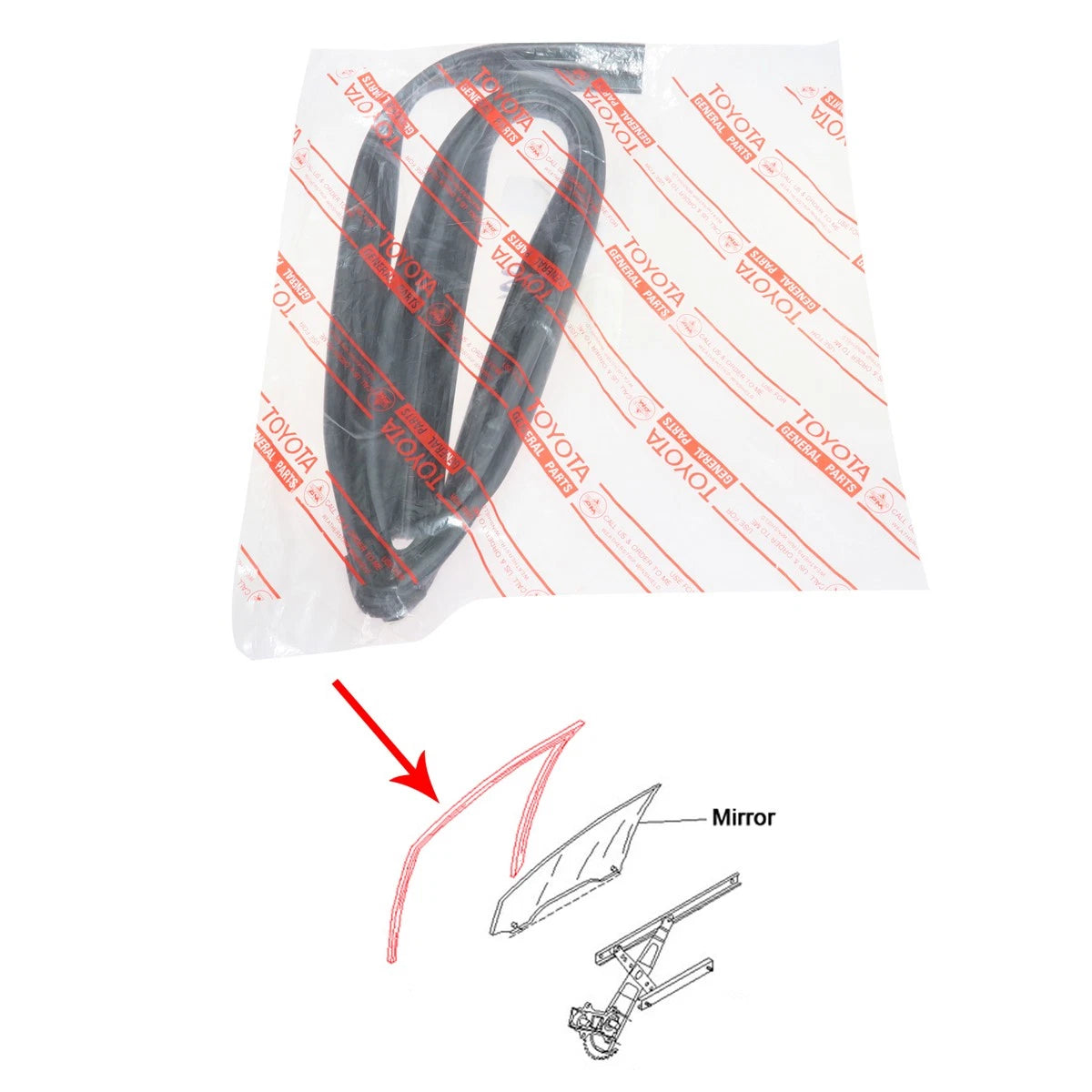 Door Glass Run Channel for Toyota Corolla 4-Door (1991–2001)