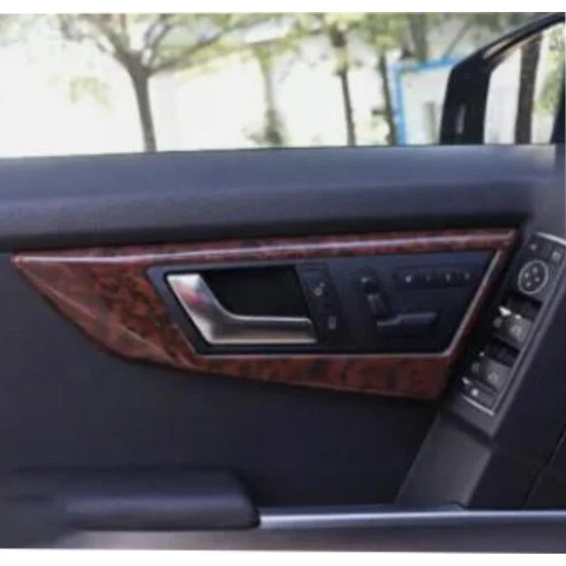 4x Agate Woodgrain Door Handle Cover Trim for Mercedes GLK (2013–2015)