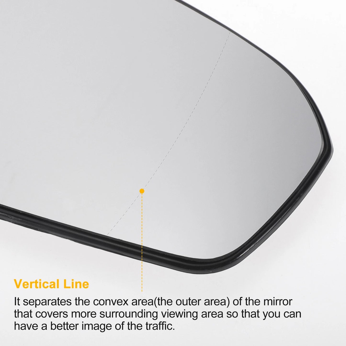 Right Side Heated White Mirror Glass for Ford Mondeo (2014–2022)