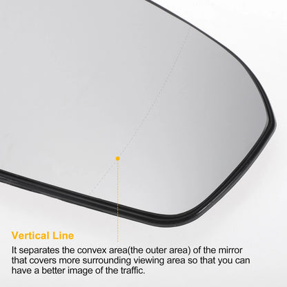 Right Side Heated White Mirror Glass for Ford Mondeo (2014–2022)
