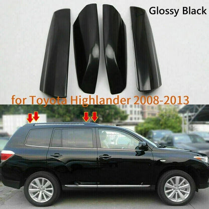Glossy Black Roof Rack End Cover Cap for Toyota Highlander XU40 (2008–2013)