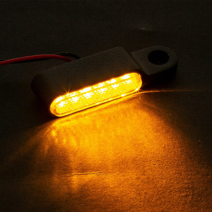 4 x LED Turn Signal Indicator Lights for Motorcycle Handlebar - Black